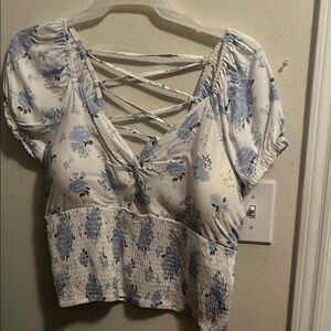 Floral Blue Women's Top